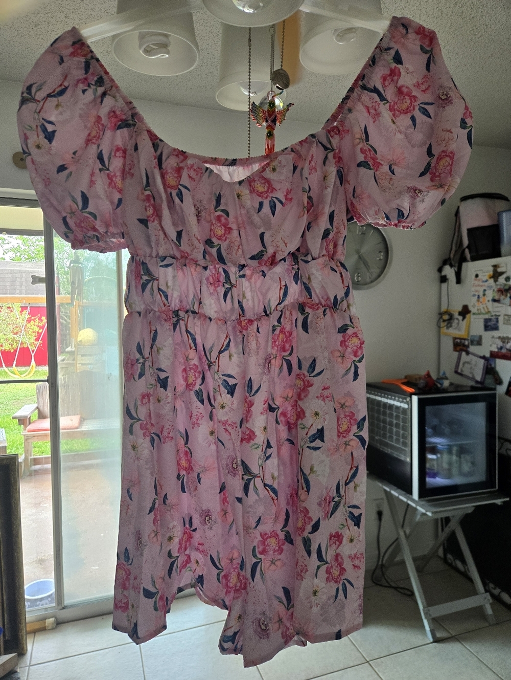 Pink Floral Off-Shoulder Sundress